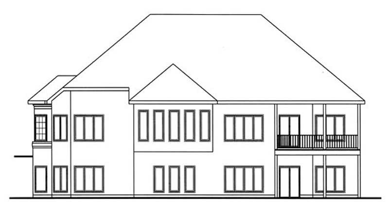 Home Plan Rear Elevation of this 1-Bedroom,2862 Sq Ft Plan -100-1028