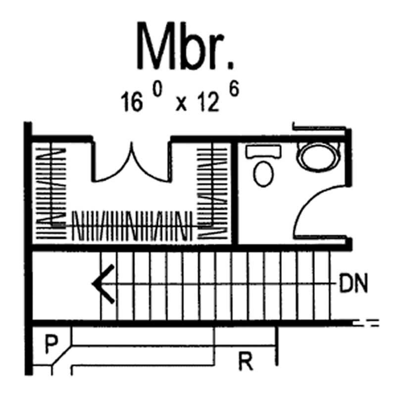 Floor Plan First Story of Mediterranean Plan #100-1029