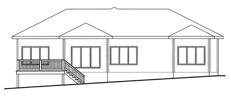 Home Plan Rear Elevation of this 3-Bedroom,2165 Sq Ft Plan -100-1037