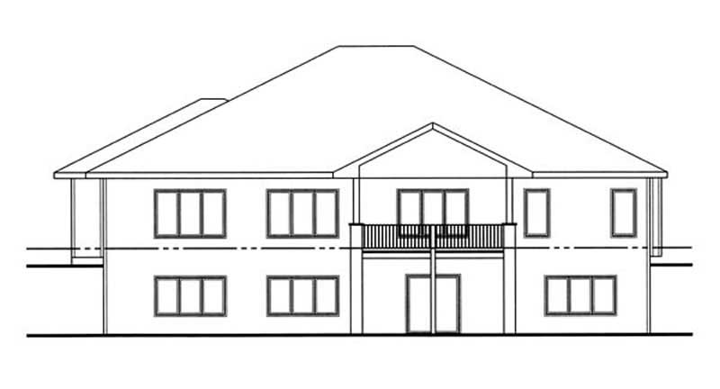Home Plan Rear Elevation of this 2-Bedroom,2478 Sq Ft Plan -100-1040