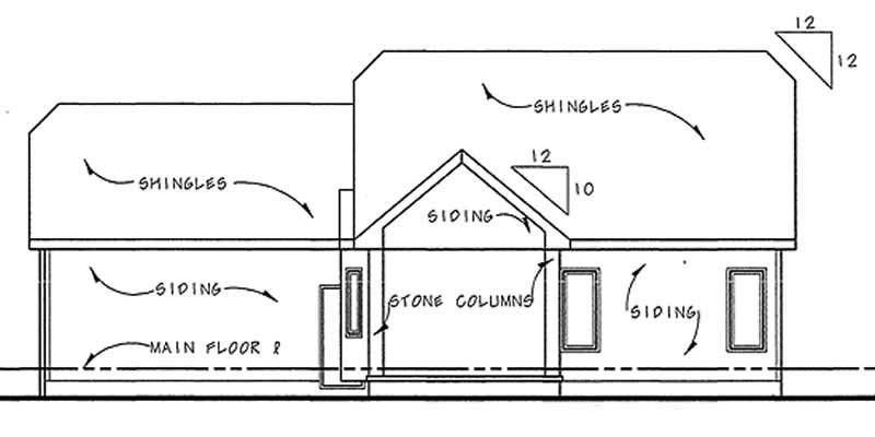 Home Plan Rear Elevation of this 2-Bedroom,1438 Sq Ft Plan -100-1046