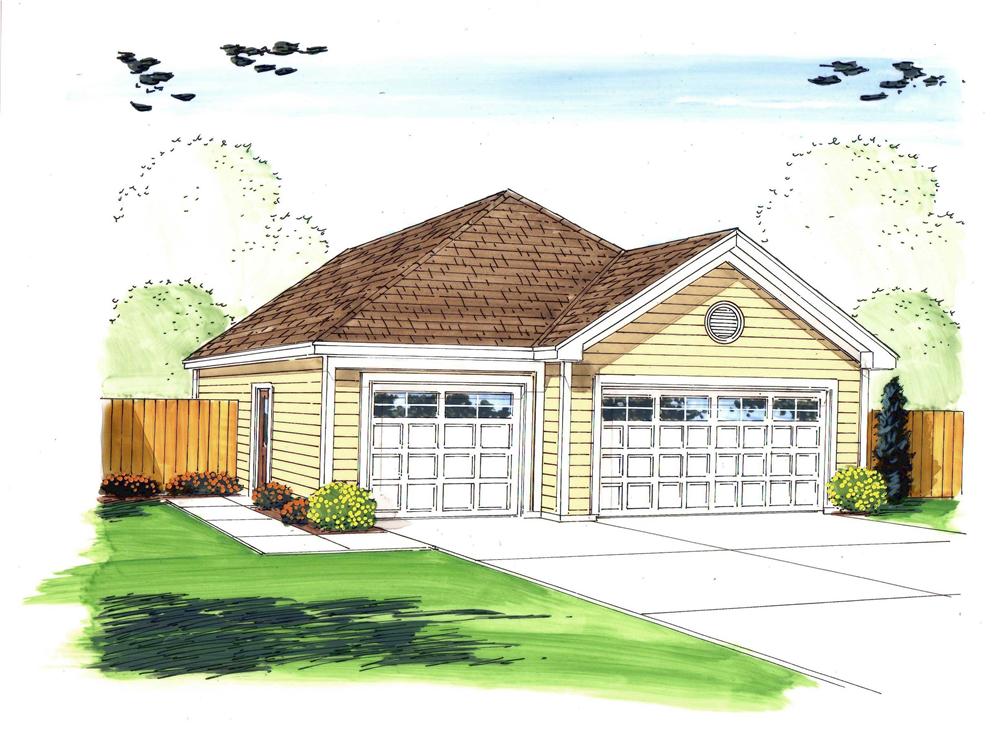 This is an artist's rendering of these garage plans.