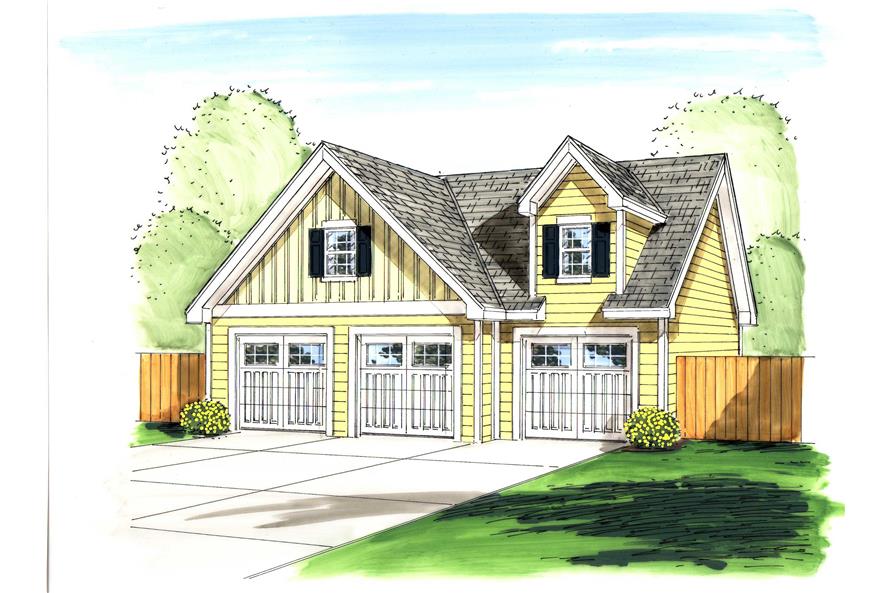 This is the front elevation for these garage plans.