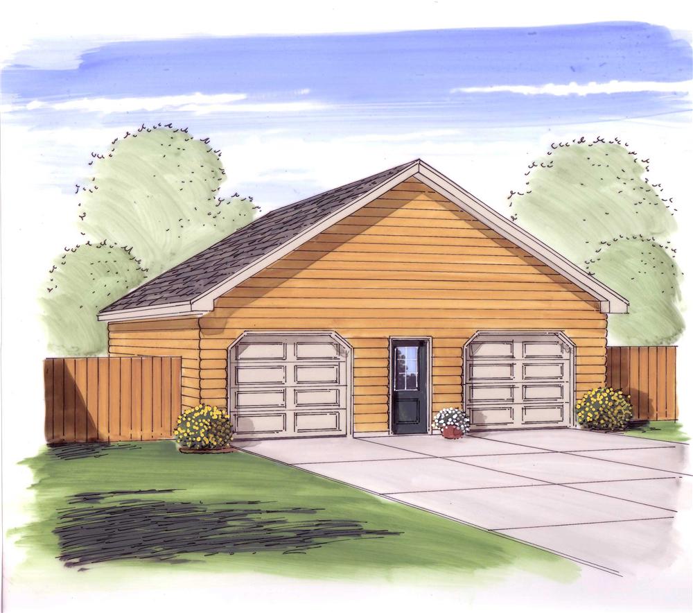 This is an artist's rendering of these Garage Plans.