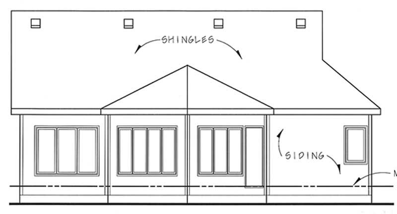 Home Plan Rear Elevation of this 2-Bedroom,1502 Sq Ft Plan -100-1062