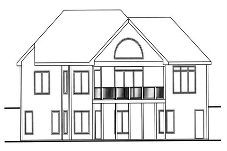 Home Plan Rear Elevation of this 2-Bedroom,2164 Sq Ft Plan -100-1063