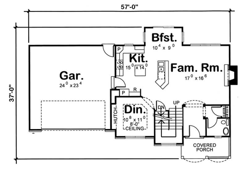 Floor Plan First Story of Small House Plans #100-1074