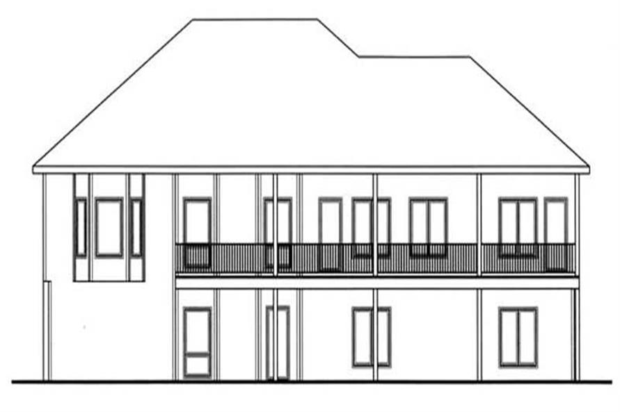 Home Plan Rear Elevation of this 1-Bedroom,2480 Sq Ft Plan -100-1076