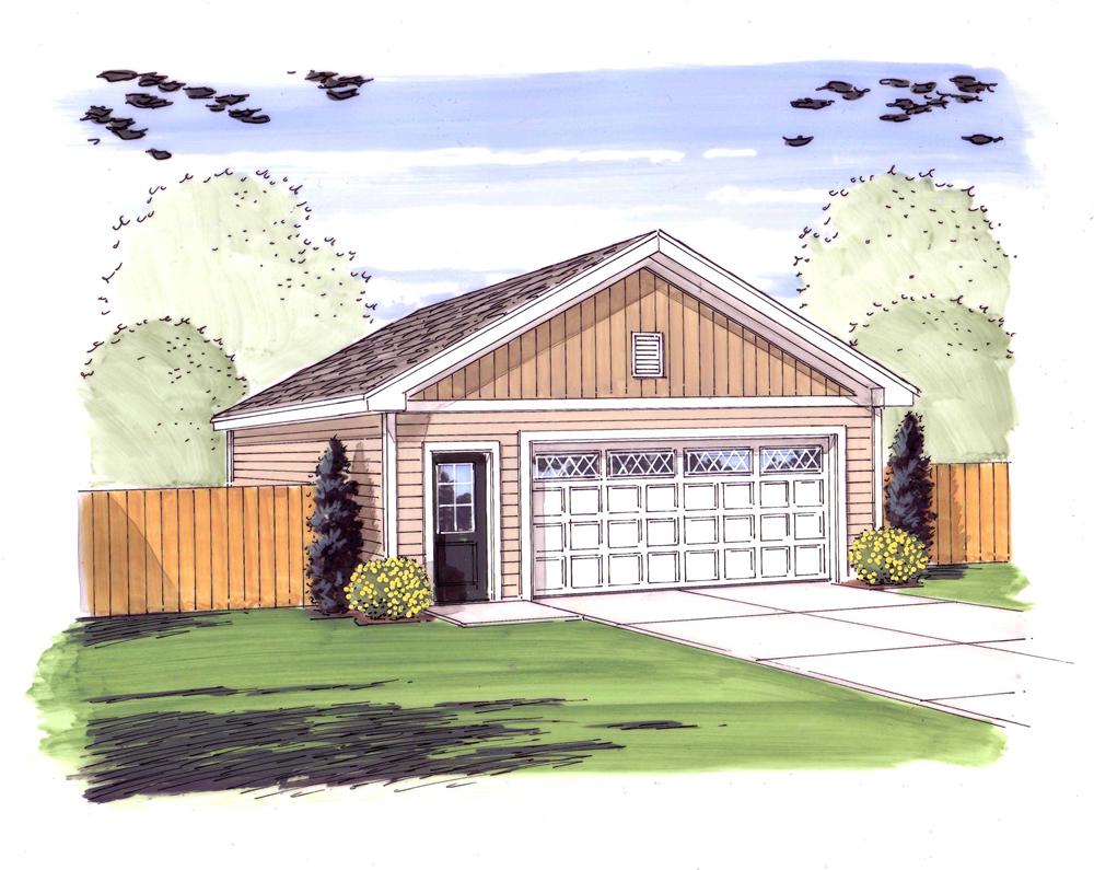 Front elevation of Garage home (ThePlanCollection: House Plan #100-1081)