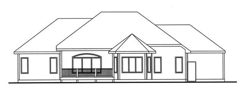 Home Plan Rear Elevation of this 2-Bedroom,1998 Sq Ft Plan -100-1082