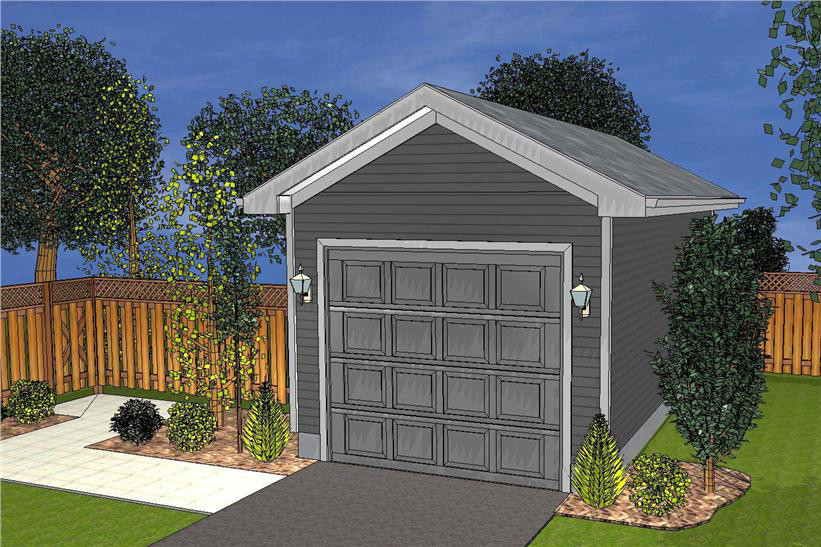 Artist's rendering of Garage Plan #100-1090.
