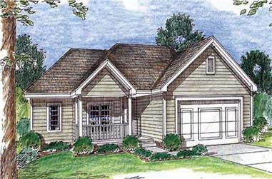 3-Bedroom, 1381 Sq Ft Small House Plans - 100-1100 - Main Exterior