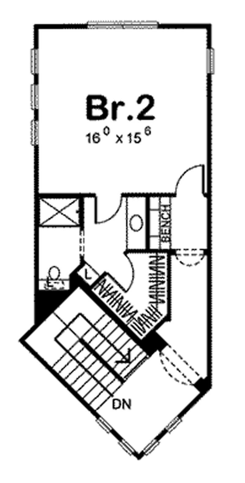 Floor Plan First Story of Mediterranean Plan #100-1105