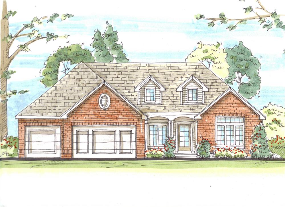 This is the colored rendering for these Ranch Homeplans.