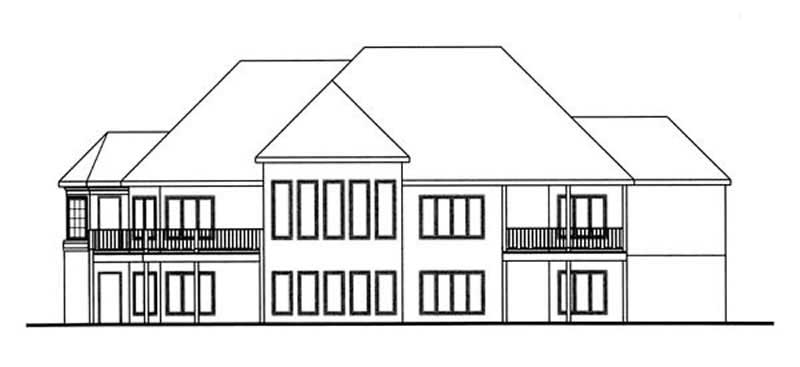 Home Plan Rear Elevation of this 2-Bedroom,2494 Sq Ft Plan -100-1111