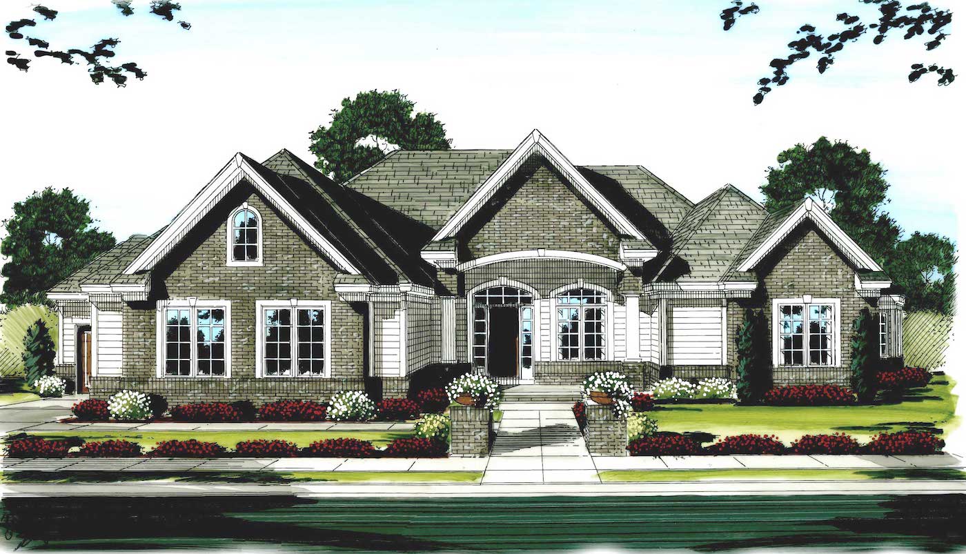 Front View of this 2-Bedroom, 2494 Sq Ft Plan - 100-1111
