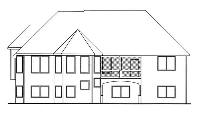 Home Plan Rear Elevation of this 4-Bedroom,2788 Sq Ft Plan -100-1119