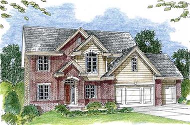 4-Bedroom, 2672 Sq Ft Traditional Home Plan - 100-1122 - Main Exterior