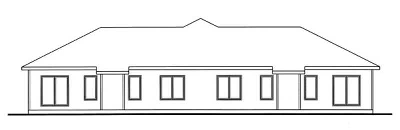Home Plan Rear Elevation of this 2-Bedroom,1189 Sq Ft Plan -100-1126