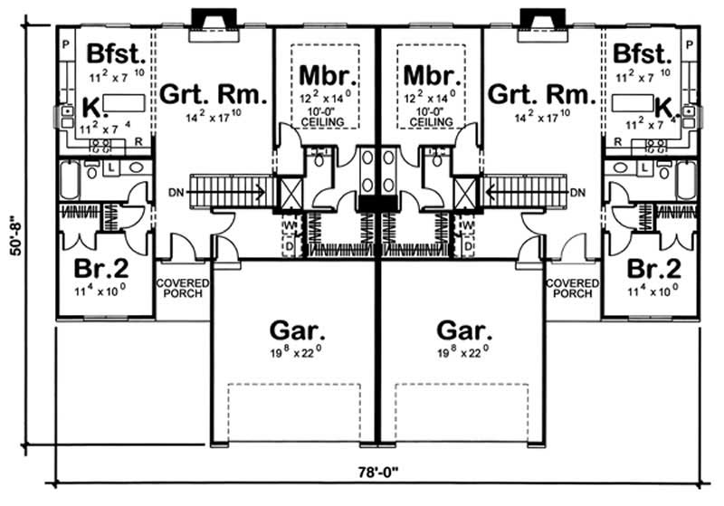 Floor Plan First Story of Small House Plans #100-1126