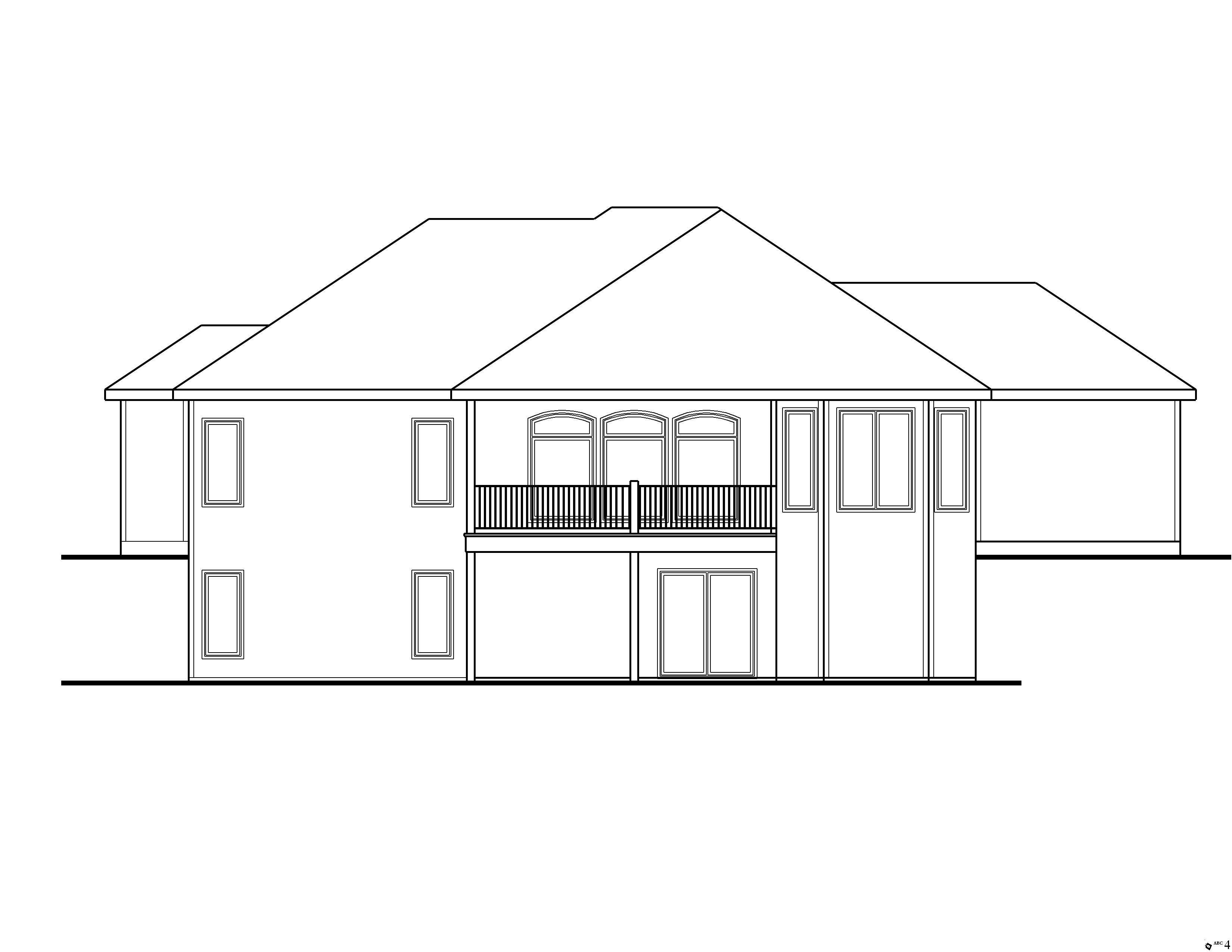 Home Plan Rear Elevation of this 3-Bedroom,1927 Sq Ft Plan -100-1127
