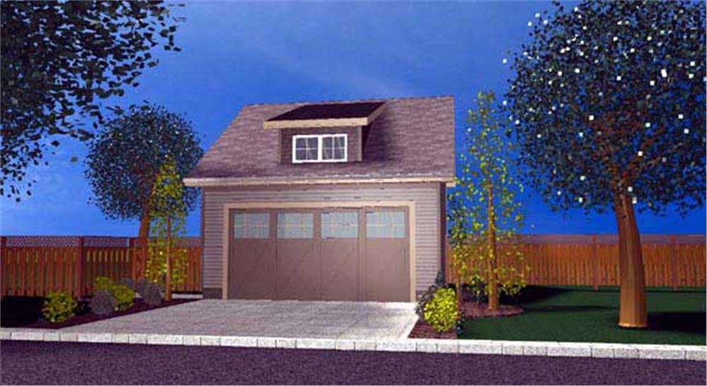Front elevation of Garage (ThePlanCollection: House Plan #100-1134)