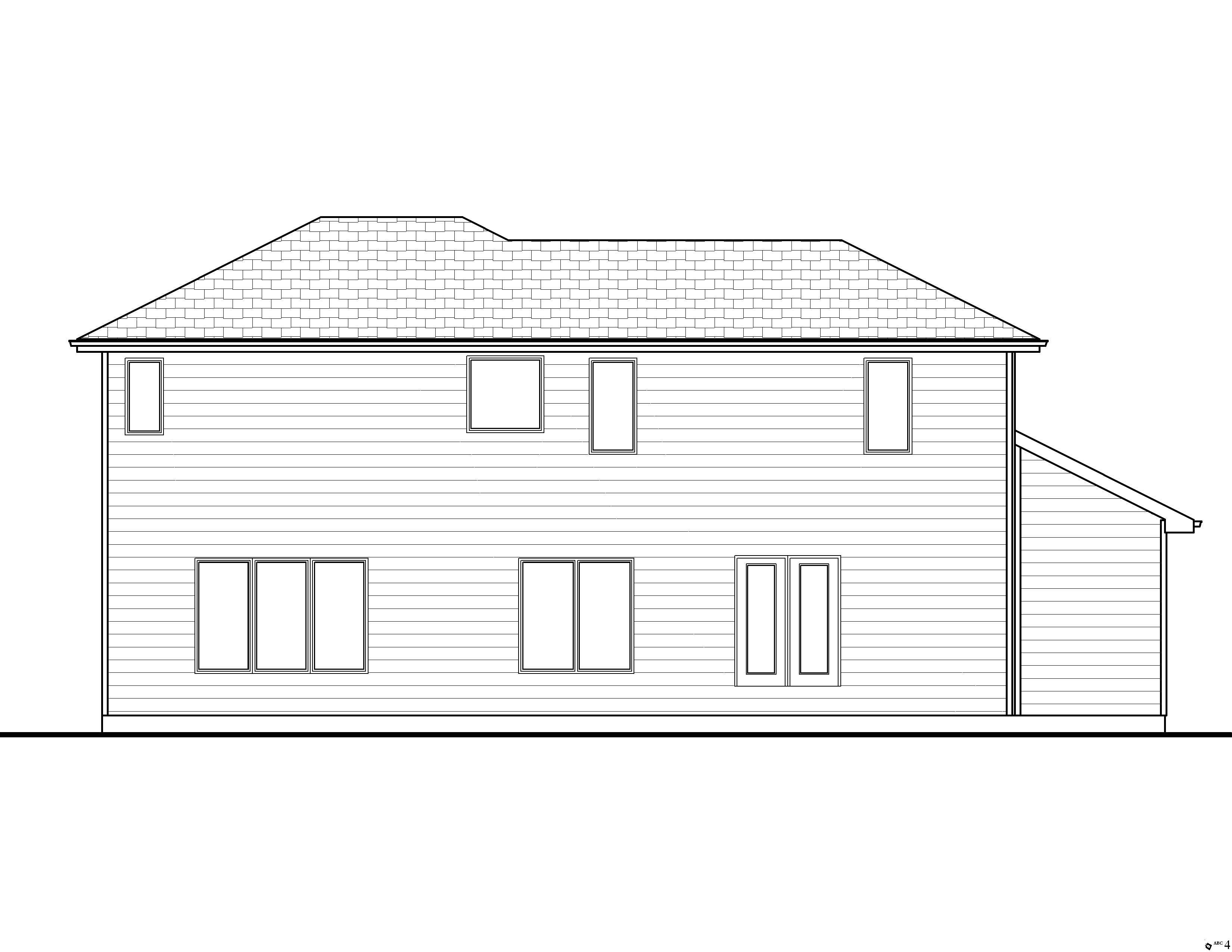 Home Plan Rear Elevation of this 3-Bedroom,2642 Sq Ft Plan -100-1140