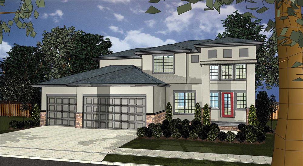 Front View of this 3-Bedroom, 2642 Sq Ft Plan - 100-1140