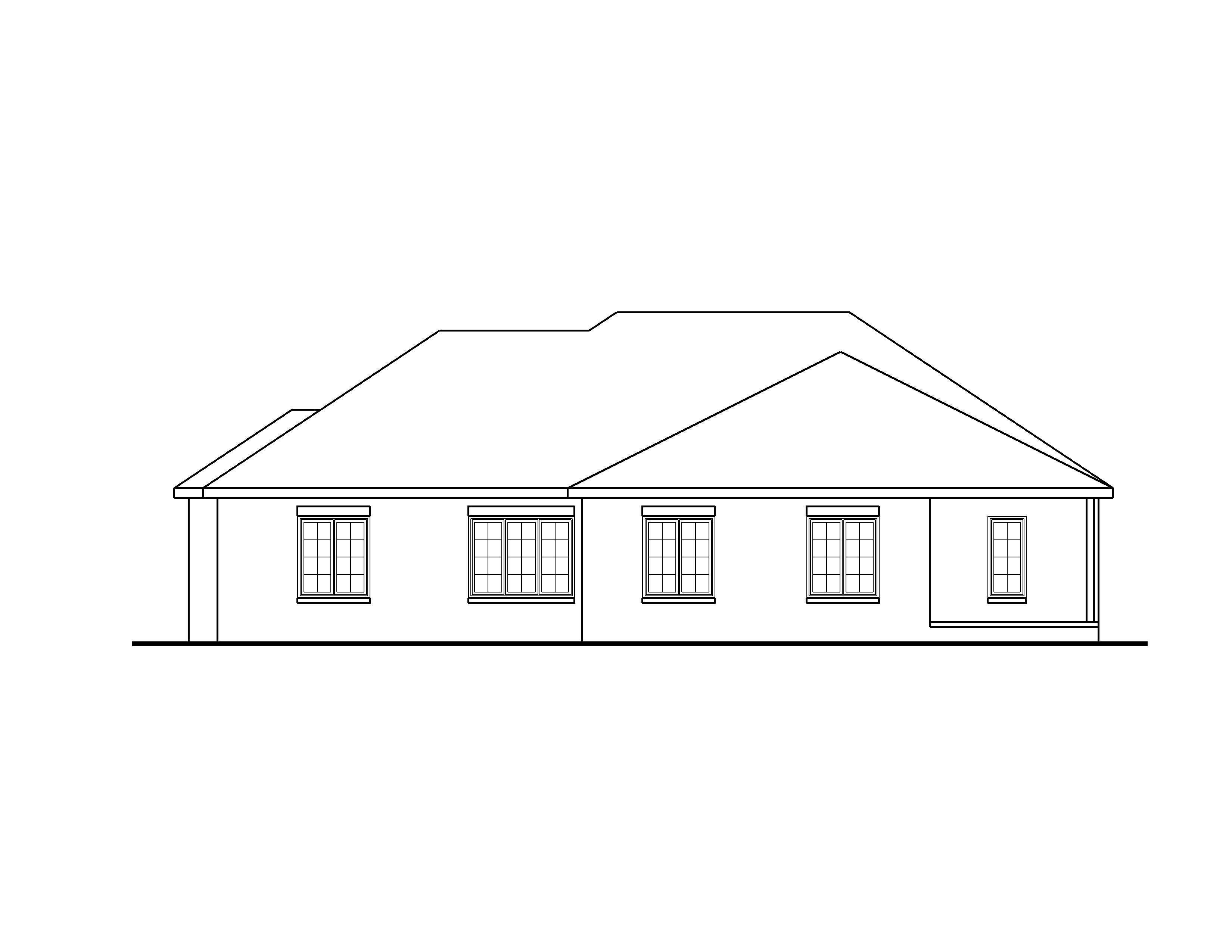 Home Plan Rear Elevation of this 2-Bedroom,2022 Sq Ft Plan -100-1145