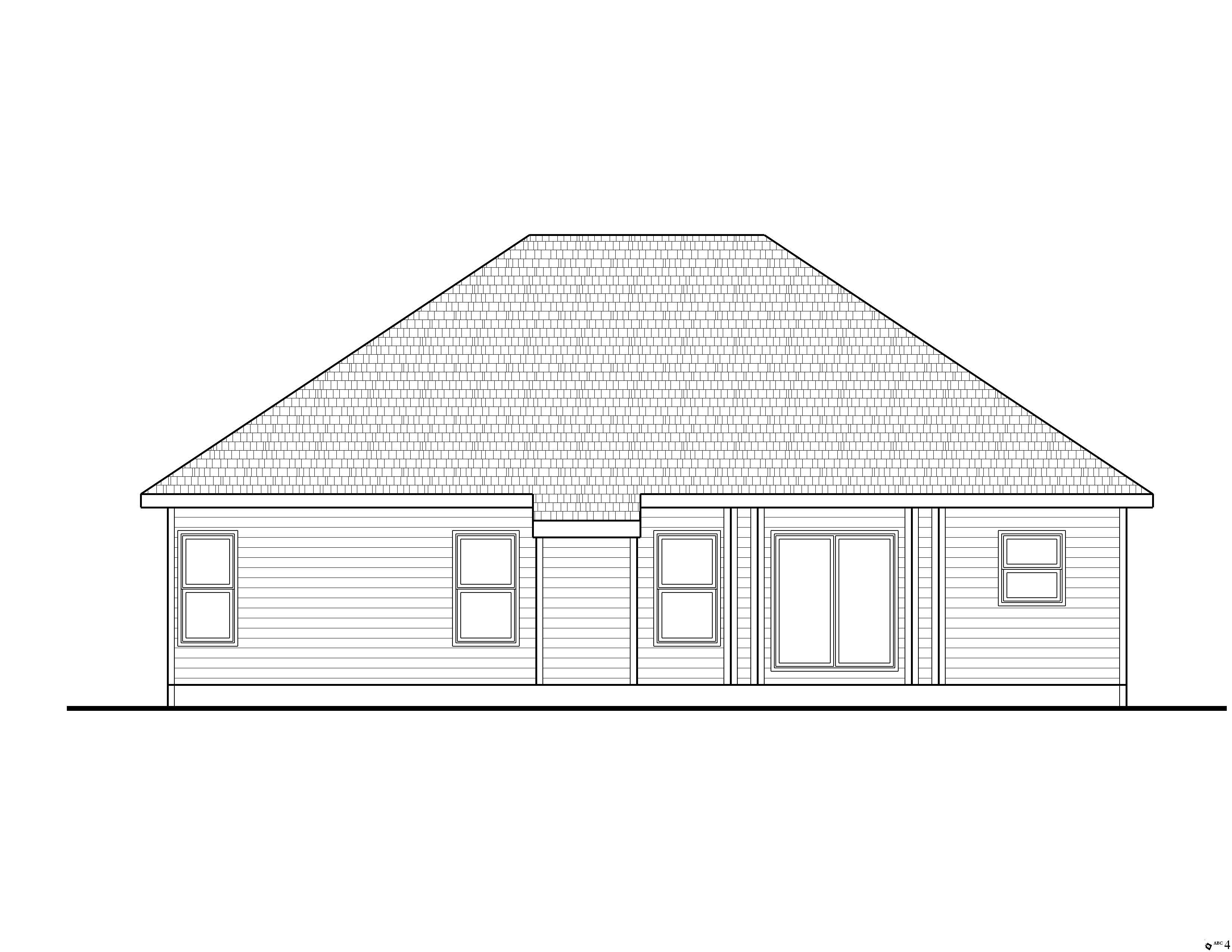 Home Plan Rear Elevation of this 3-Bedroom,1330 Sq Ft Plan -100-1147