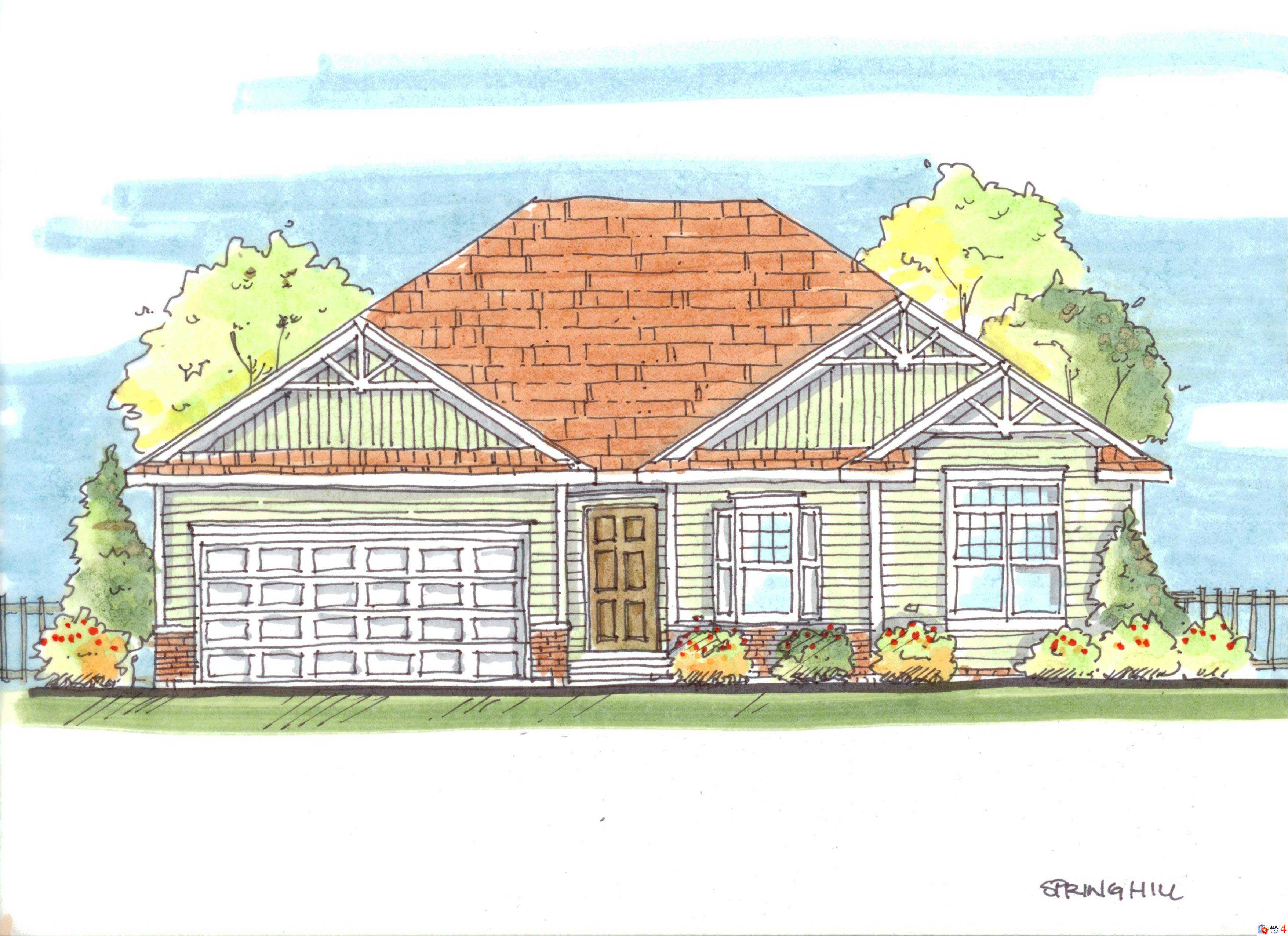 Front View of this 3-Bedroom, 1330 Sq Ft Plan - 100-1147