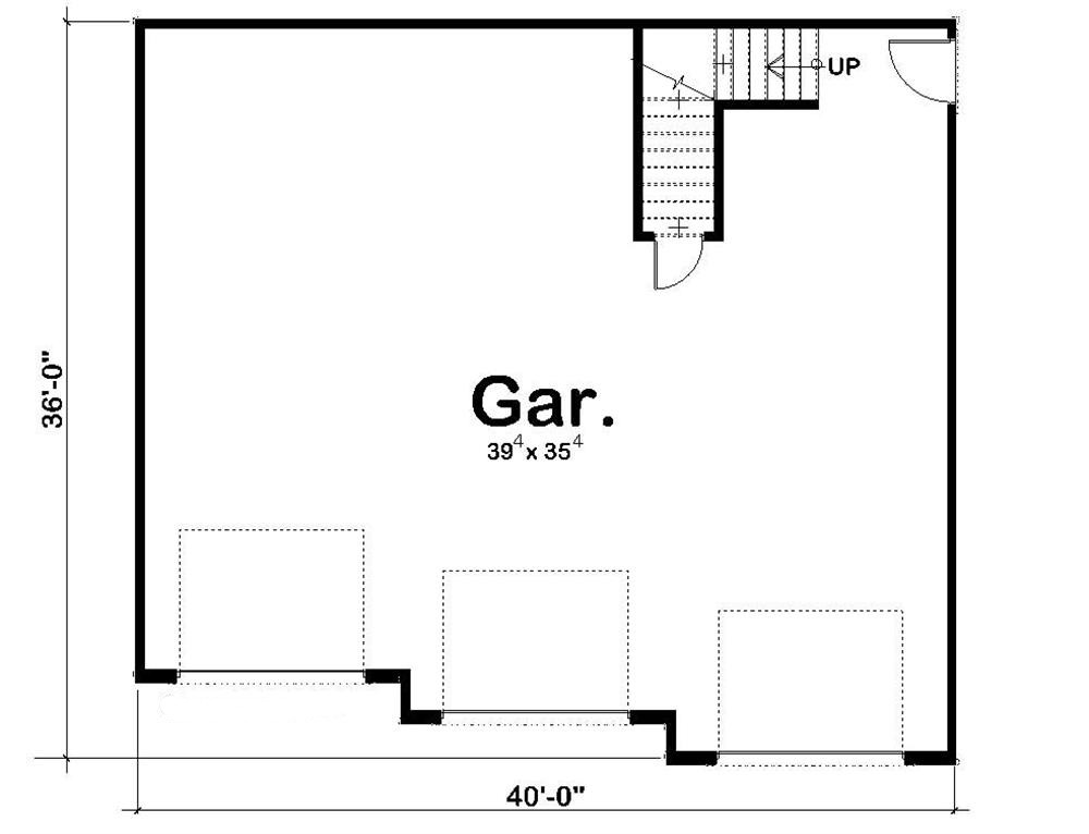 Floor Plan Garage of Garage Plan #100-1153
