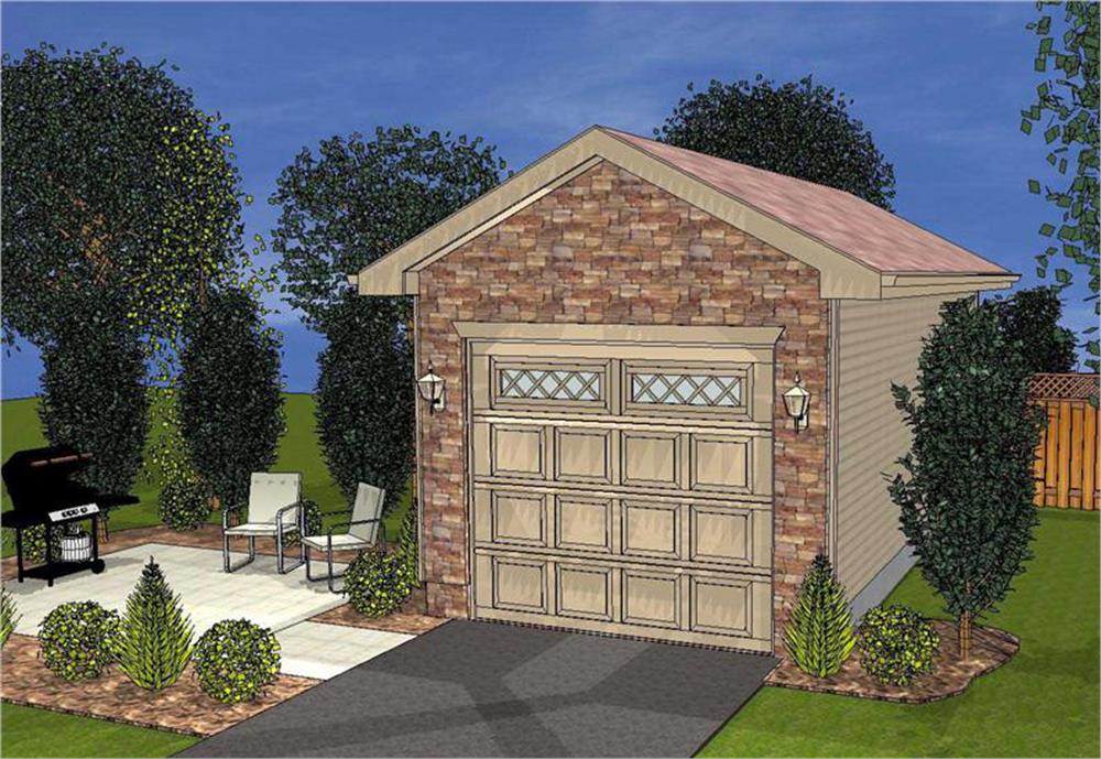 This is an artist's rendering of Country style Garage Plan #100-1161.