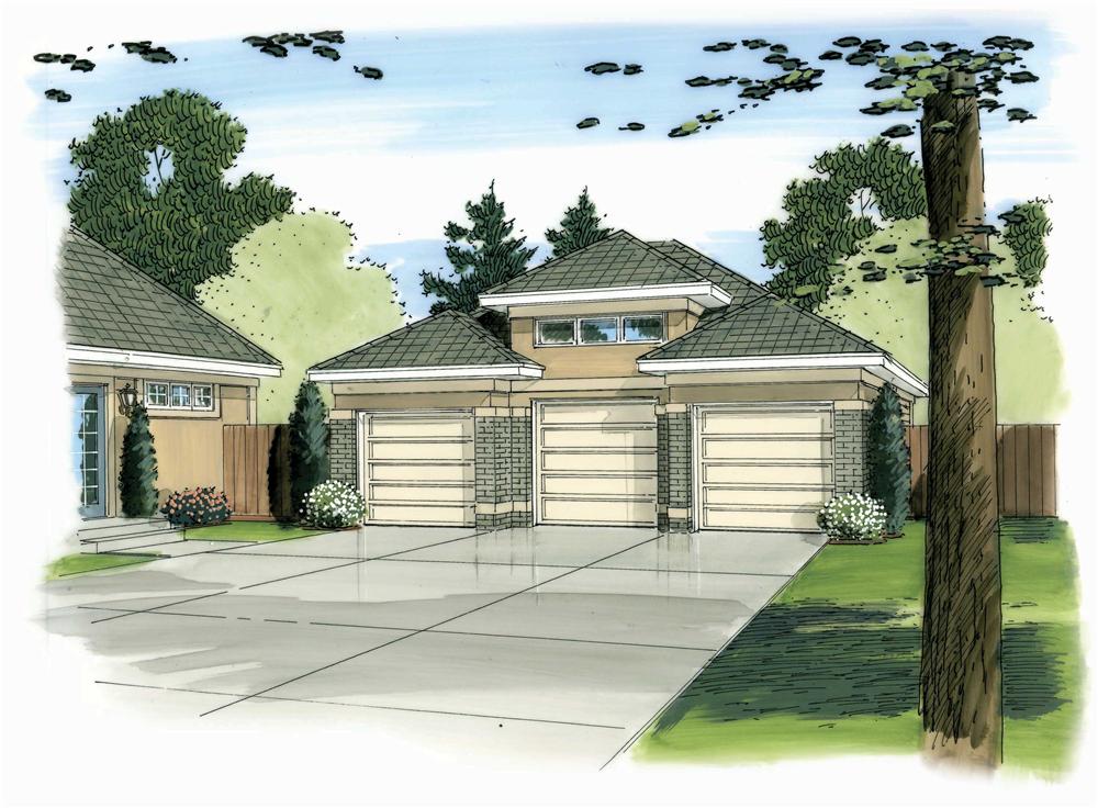 This is an artist's rendering of these Garage Plans.
