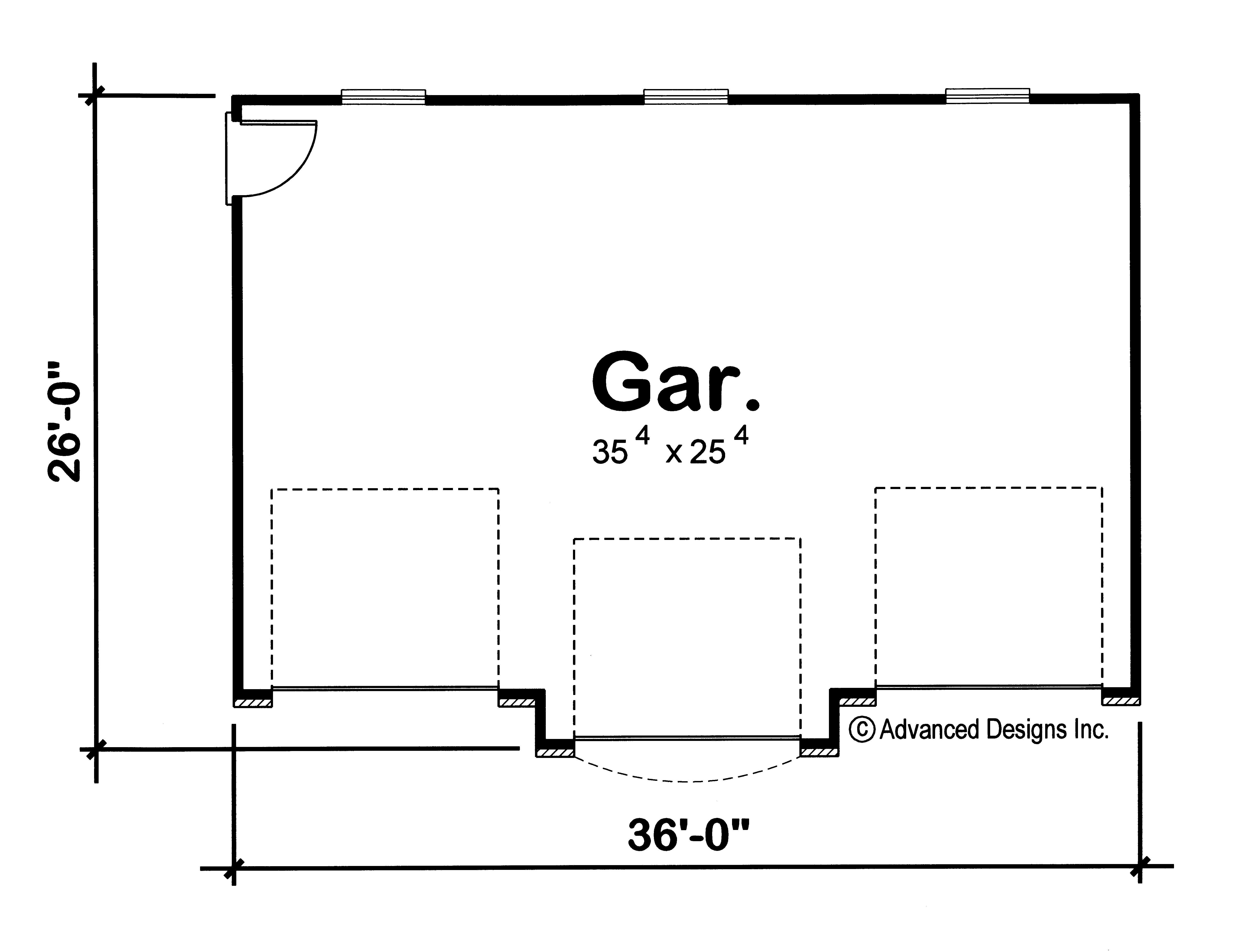 Floor Plan Garage of Garage Plan #100-1164