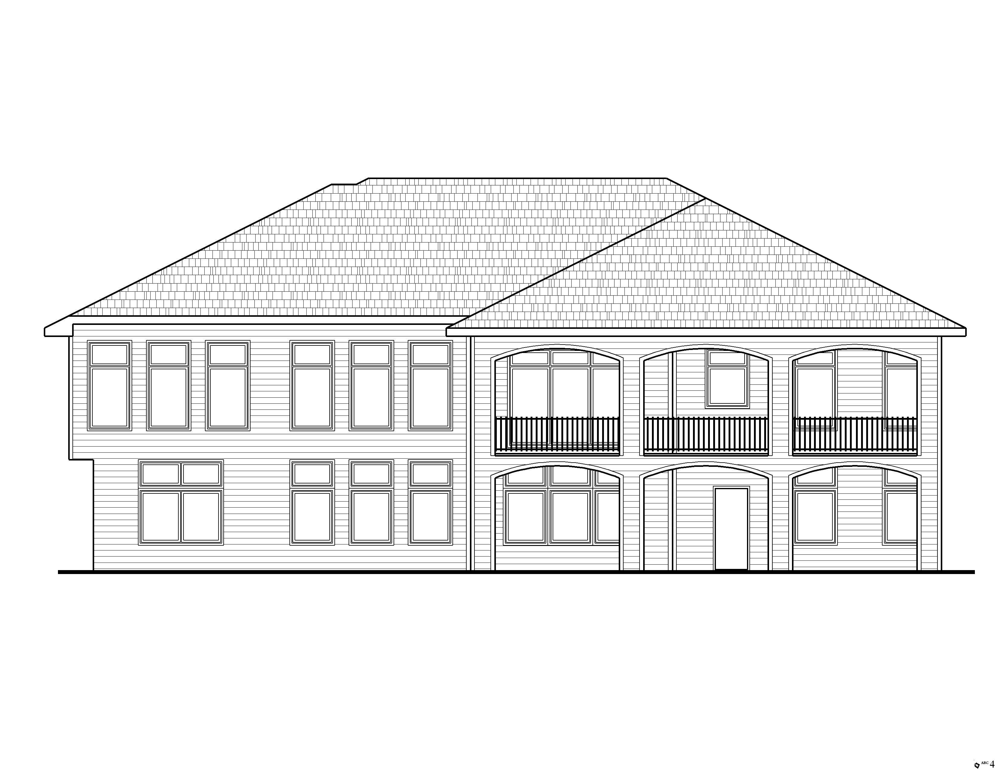 Home Plan Rear Elevation of this 4-Bedroom,4080 Sq Ft Plan -100-1169