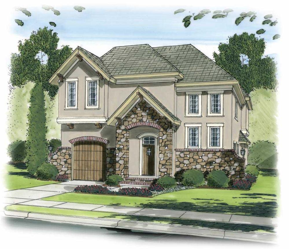 This is an artist's rendering of these European House Plans.