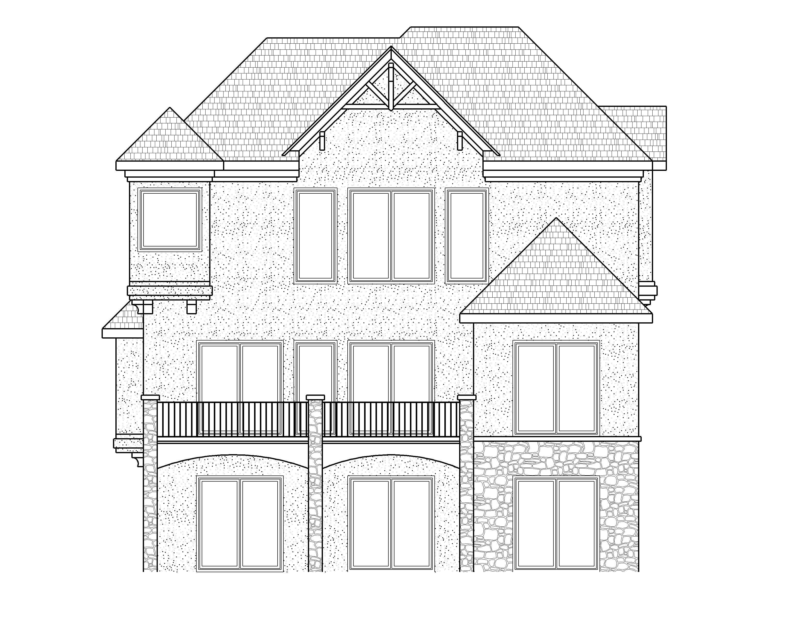 Home Plan Rear Elevation of this 3-Bedroom,1976 Sq Ft Plan -100-1173
