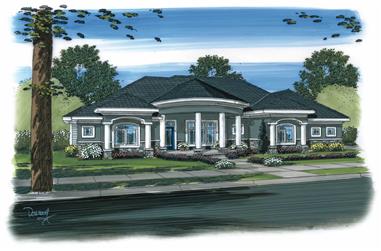 2-Bedroom, 2863 Sq Ft Florida Style Home Plan - 100-1180 - Main Exterior