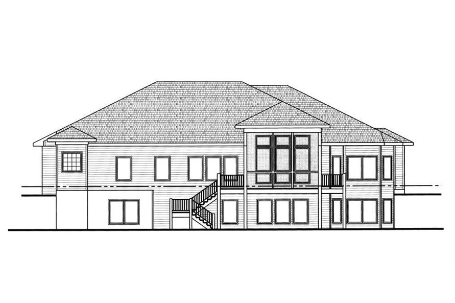 Home Plan Rear Elevation of this 2-Bedroom,2863 Sq Ft Plan -100-1180