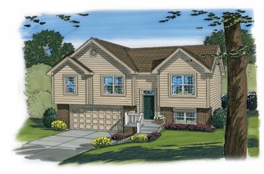 3-Bedroom, 1096 Sq Ft Country Home Plan - 100-1192 - Main Exterior