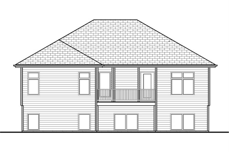 Home Plan Rear Elevation of this 2-Bedroom,1260 Sq Ft Plan -100-1194