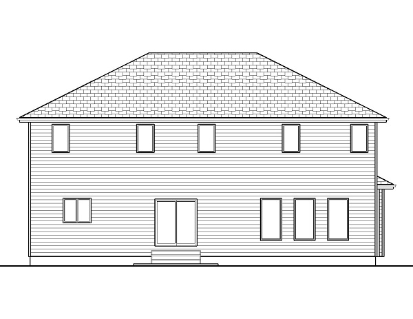 Home Plan Rear Elevation of this 4-Bedroom,2867 Sq Ft Plan -100-1199