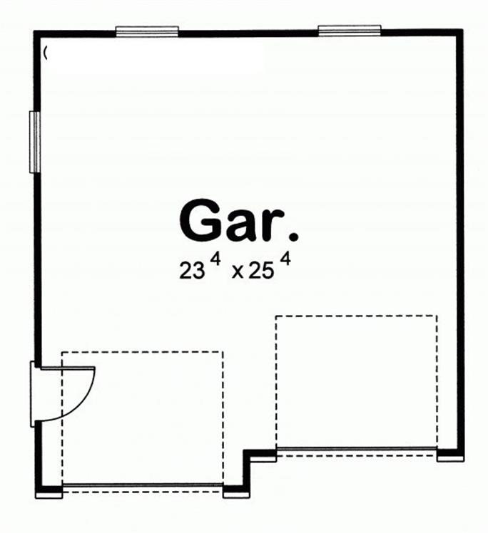 2 Car, 600 Sq Ft Country Style Garage Floor Plan 1001200