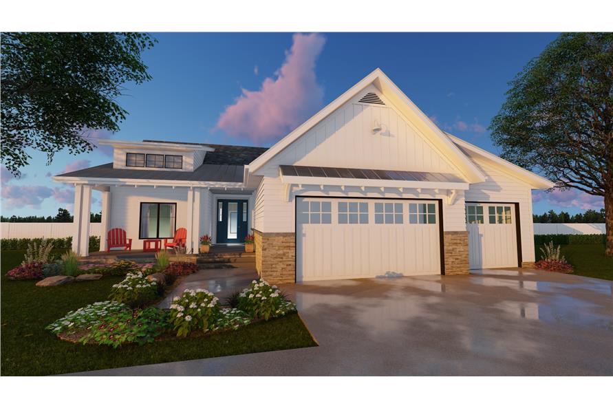Front View of this 3-Bedroom, 1701 Sq Ft Plan - 100-1203
