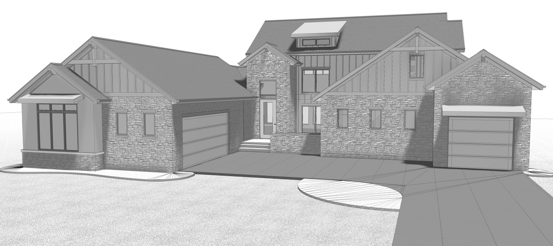 Home Plan Front Elevation of this 4-Bedroom,2969 Sq Ft Plan -100-1209