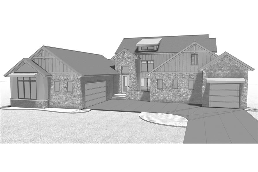 100-1209: Home Plan Front Elevation