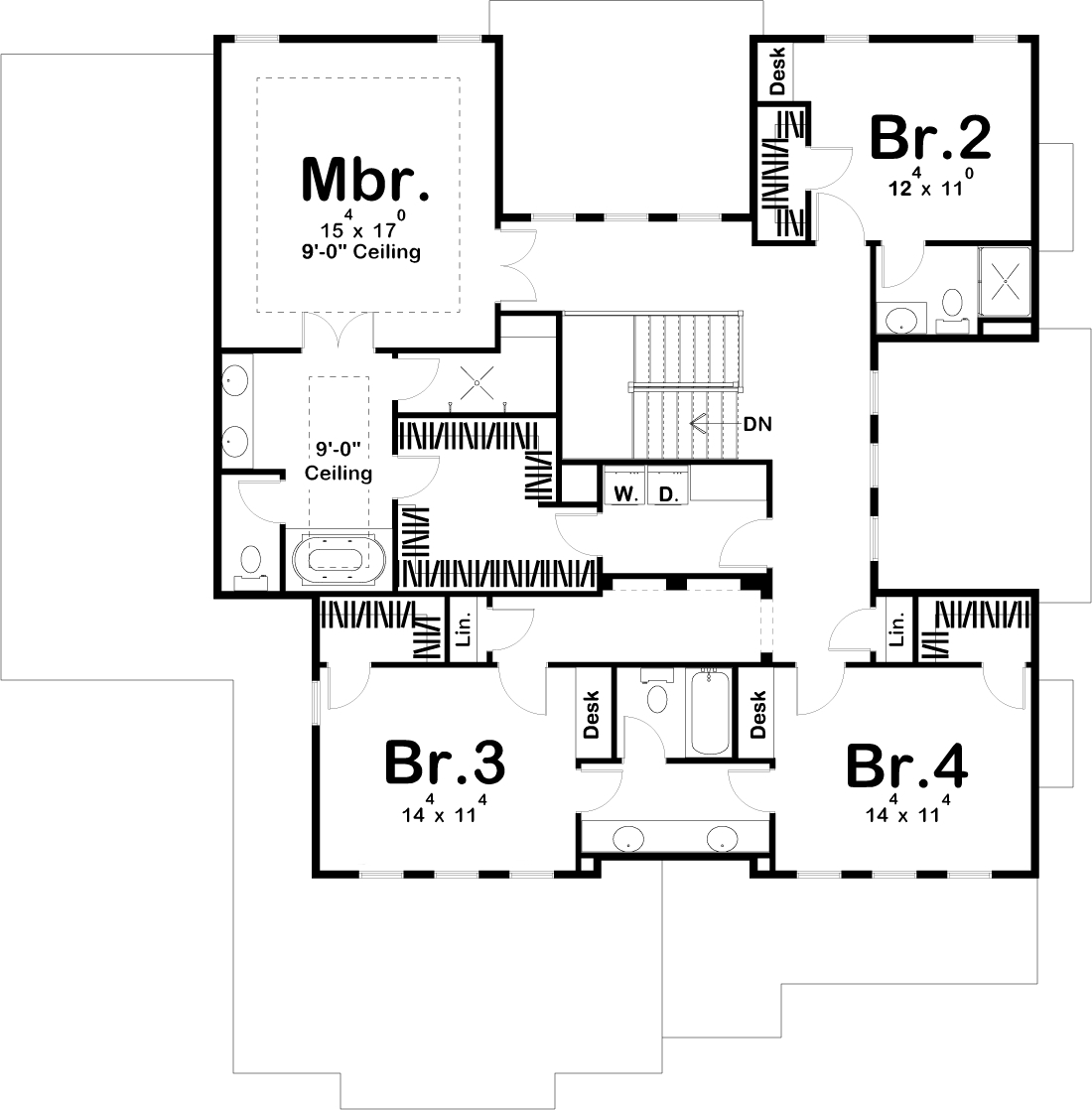 4 Bedrm 3156 Sq Ft Luxury House  Plan 100  1214