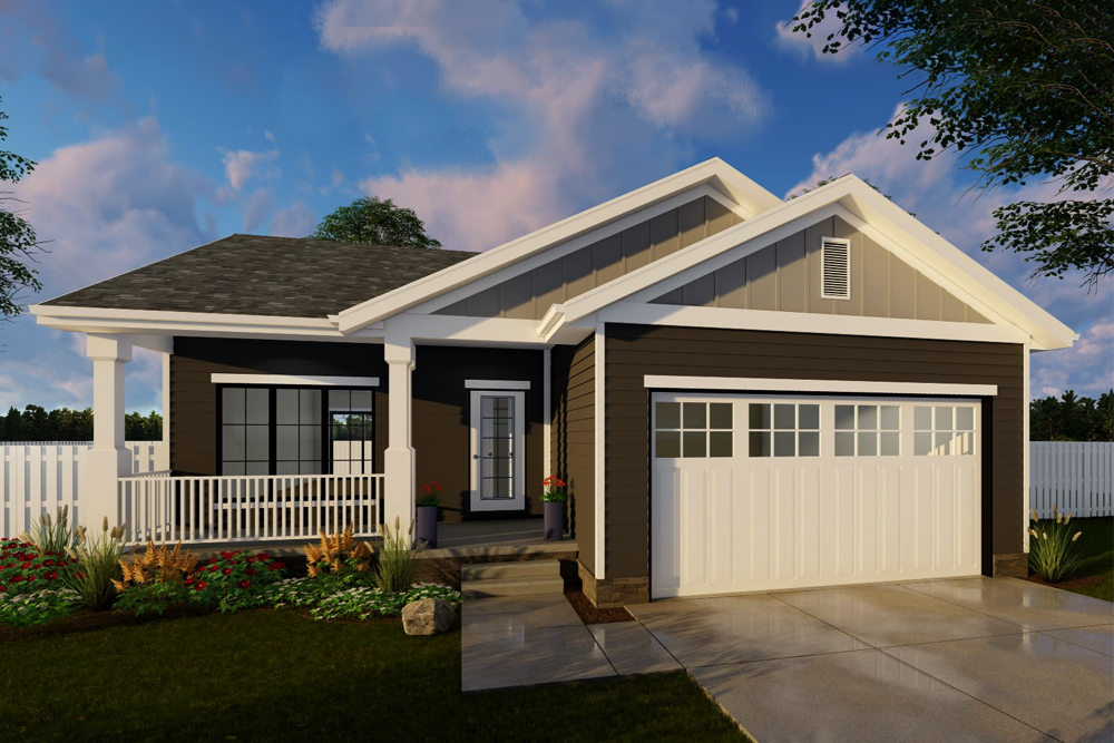 Front View of this 1-Bedroom, 831 Sq Ft Plan - 100-1218