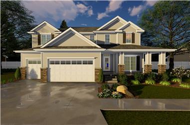 4-Bedroom, 2906 Sq Ft Traditional Home Plan - 100-1221 - Main Exterior